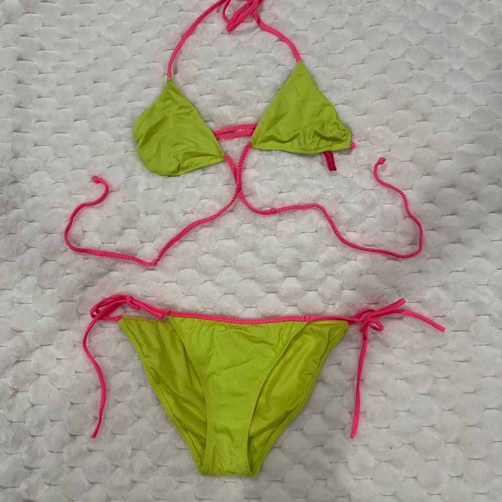 Victoria's Secret Bikini in Lime and Hot Pink